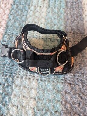 No Pull Dog Harness with Plaid Accent - Black size XS
